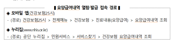 요양급여내역 디지털(비대면) 열람‧발급 서비스 실시
