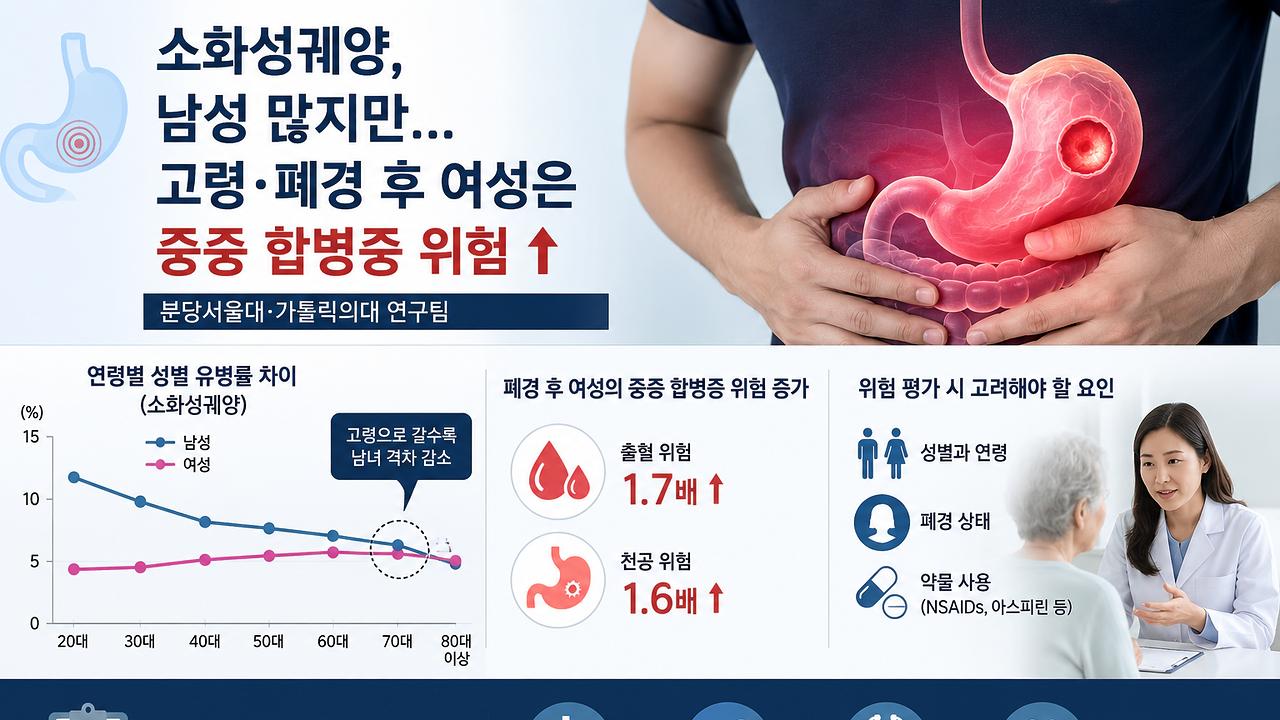 소화성궤양, 남성에게 더 흔한 병 아니다